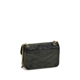 Saint Laurent Black Calf Leather Bos Taurus Shoulder Bag