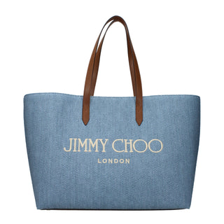 Jimmy Choo Light Blue Fabric Shoulder Bag