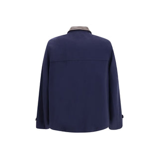 Brunello Cucinelli Blue Wool Oves Aries Full-Length Jacket