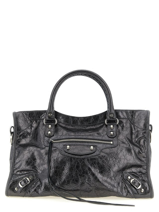 Balenciaga Silver Lamb Leather Handbag