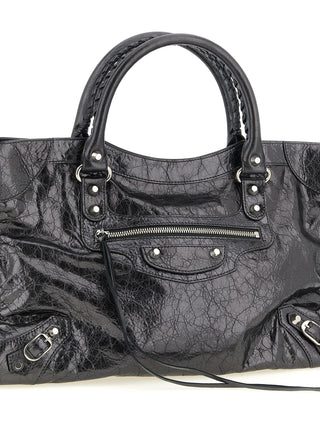 Balenciaga Silver Lamb Leather Handbag