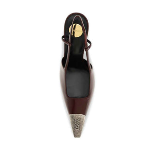 Saint Laurent Bordeaux Calf Leather Bos Taurus High Heel Pumps