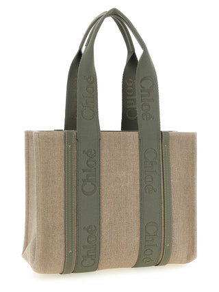 Chloé Bicolor Linen Tote Bag