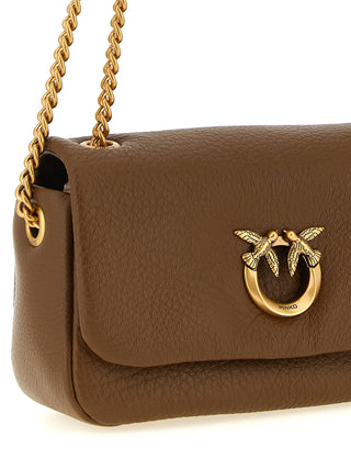 PINKO Brown Lamb Leather Shoulder Bag