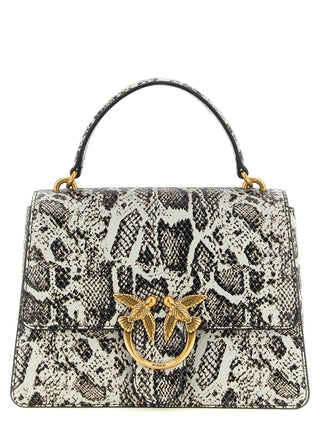 PINKO Gray Calfskin Handbag