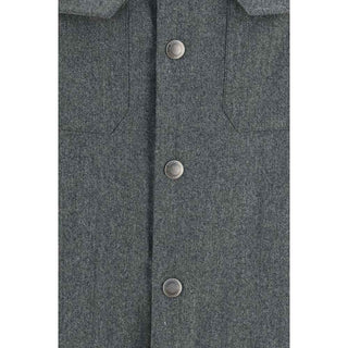 Brunello Cucinelli Gray Wool Oves Aries Dress Shirt