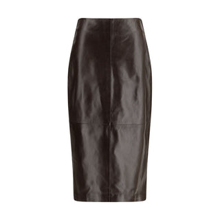 Arma Brown Leather Long Skirt