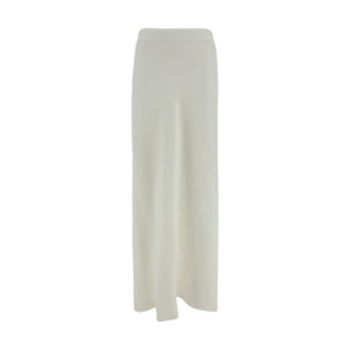 Brunello Cucinelli White Viscose Long Skirt