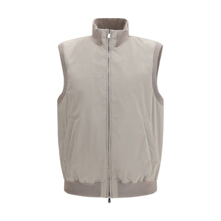 Brunello Cucinelli Gray Polyester Sleeveless Jacket