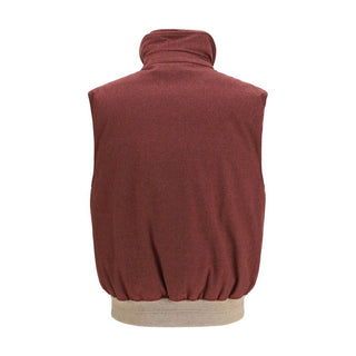 Brunello Cucinelli Bordeaux Wool Oves Aries Sleeveless Jacket