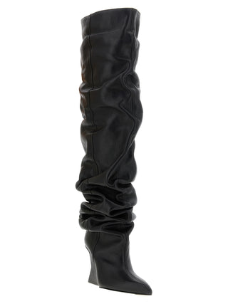 Balmain Black Calfskin Over The Knee