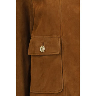 Saint Laurent Brown Lamb Ovis Aries Aries Full-Length Jacket