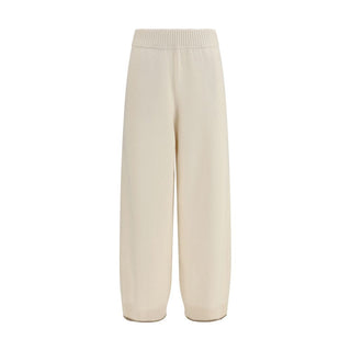 Brunello Cucinelli White Cashmere Casual Pants