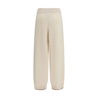 Brunello Cucinelli White Cashmere Casual Pants