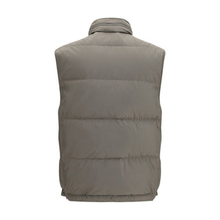 Brunello Cucinelli Gray Polyester Sleeveless Jacket