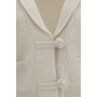 Forte_Forte White Wool Oves Aries Cardigan