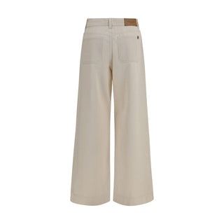Max Mara White Cotton Casual Pants