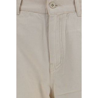 Max Mara White Cotton Casual Pants