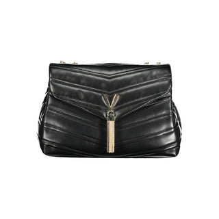 Mario Valentino Nero Polyurethane Women's Bag with Chain Shoulder Strap