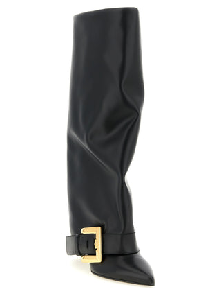 Balmain Black Calfskin Over The Knee