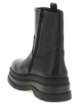 PINKO Black Cowhide Ankle Boots