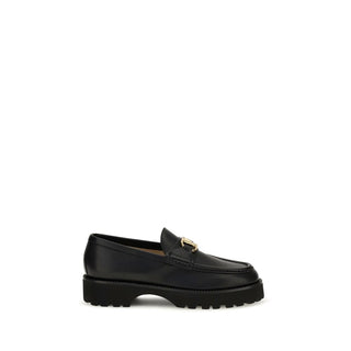 Valentino Garavani Black Goatskin Platform Loafers