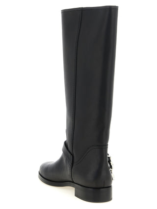 PINKO Black Cowhide Over The Knee