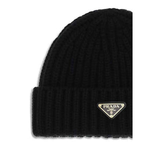 Prada Black Wool Oves Aries Beanie