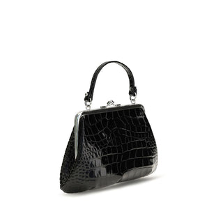 Vivienne Westwood Black Calf Leather Bos Taurus Shoulder Bag