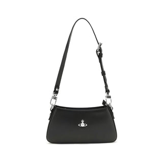 Vivienne Westwood Black Calf Leather Bos Taurus Shoulder Bag