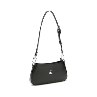 Vivienne Westwood Black Calf Leather Bos Taurus Shoulder Bag