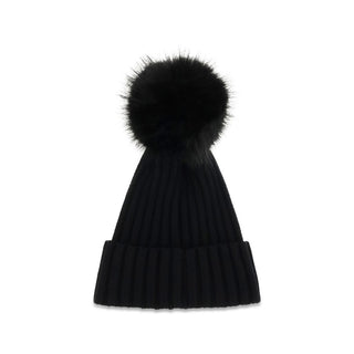 Moncler Black Wool Oves Aries Beanie