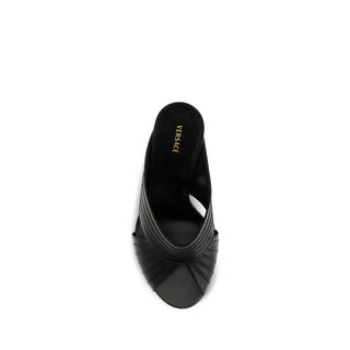 Versace Black Lamb Ovis Aries Aries Mules