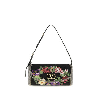 Valentino Garavani Multicolor Linen Shoulder Bag