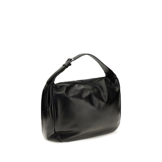 Brunello Cucinelli Black Calf Leather Bos Taurus Shoulder Bag
