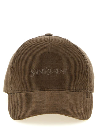Saint Laurent Brown Cotton Cap (Baseball Hat)
