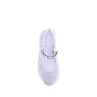 Jimmy Choo White Polyurethane Ballet Flats