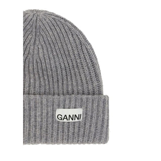Ganni Gray Wool Oves Aries Beanie
