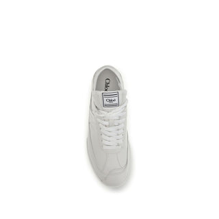 Chloé White Calf Leather Bos Taurus Athletic Sneakers