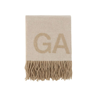 Ganni White Wool Oves Aries Foulard