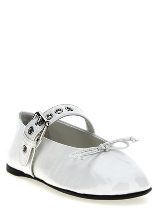 Miu Miu White Calfskin Ballet Flats