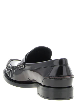 Prada Bordeaux Calfskin Slip-On Loafers