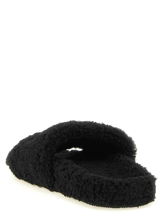 Balenciaga Black Polyester Slides