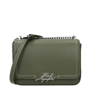 Karl Lagerfeld Green Leather Shoulder Bag