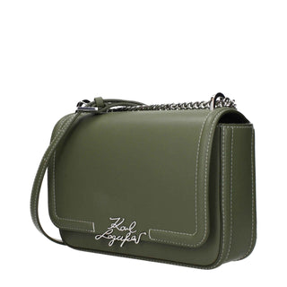 Karl Lagerfeld Green Leather Shoulder Bag
