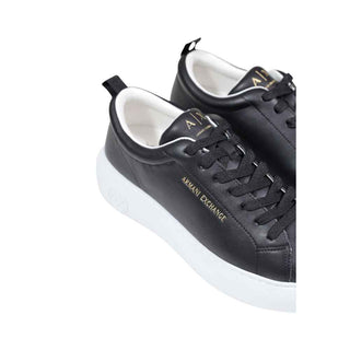 Armani Exchange Black Leather Low Top Sneakers