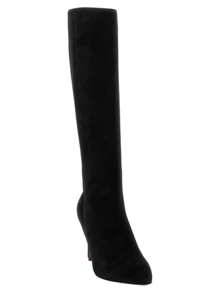 Christian Louboutin Black Calfskin Over The Knee