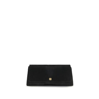 Khaite Black Calf Leather Bos Taurus Clutch Bag