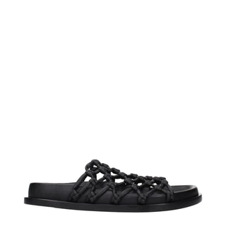 Jil Sander Black Leather Slippers