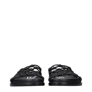 Jil Sander Black Leather Slippers
